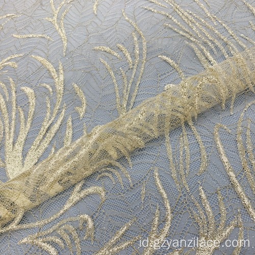 Glitter Tulle Lace Fabric untuk Gaun Pengantin